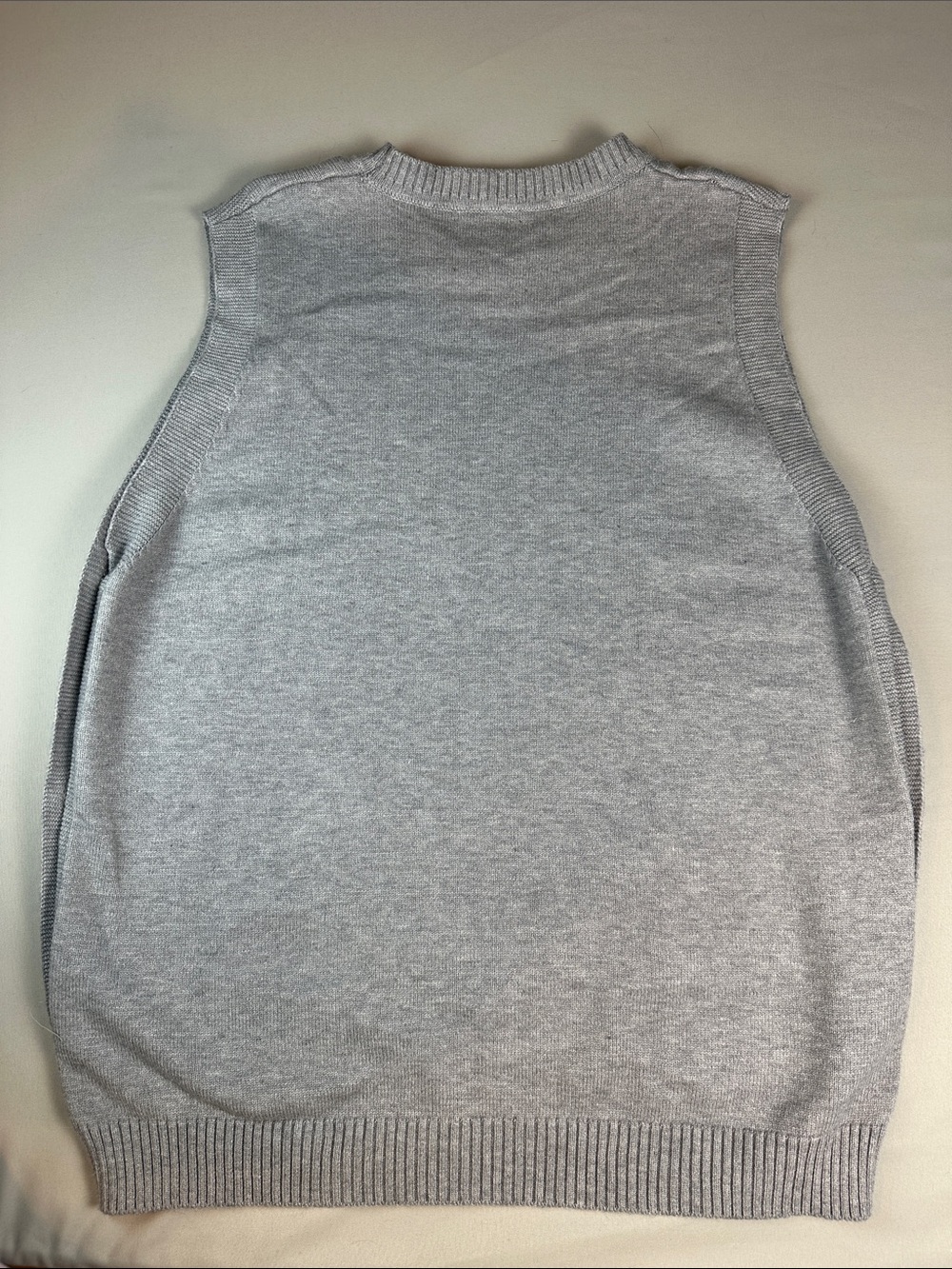 Sleeveless Side-Button V-Neck Sweater Vest Crew Neck Grey - Picture 4 of 7